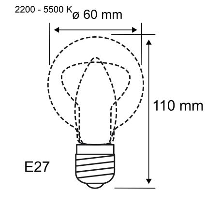 LED затемнювана лампочка FILAMENT E27/7,5W/230V 2200-5500K - Paulmann 29155