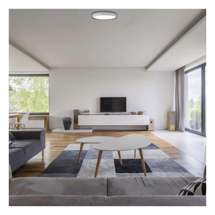 Стельовий світильник LED з регулюванням яскравості ILVI LED/30W/230V 2700-6500K діаметр 40 см білий/бежевий + пульт дистанційного керування