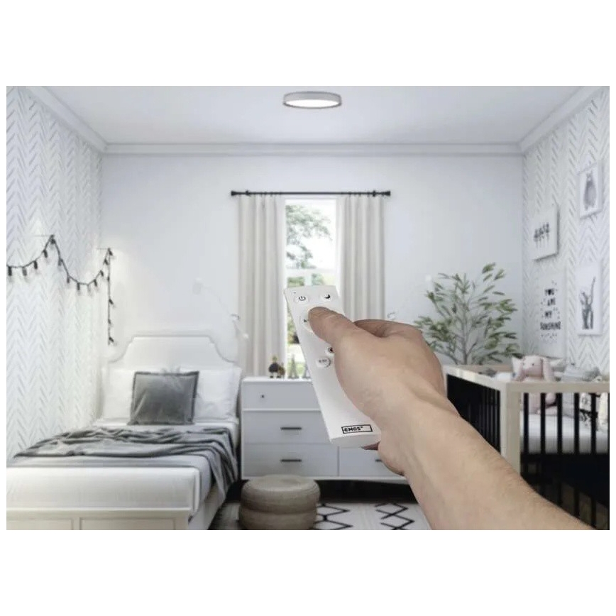 Стельовий світильник LED з регулюванням яскравості ILVI LED/30W/230V 2700-6500K діаметр 40 см білий/бежевий + пульт дистанційного керування