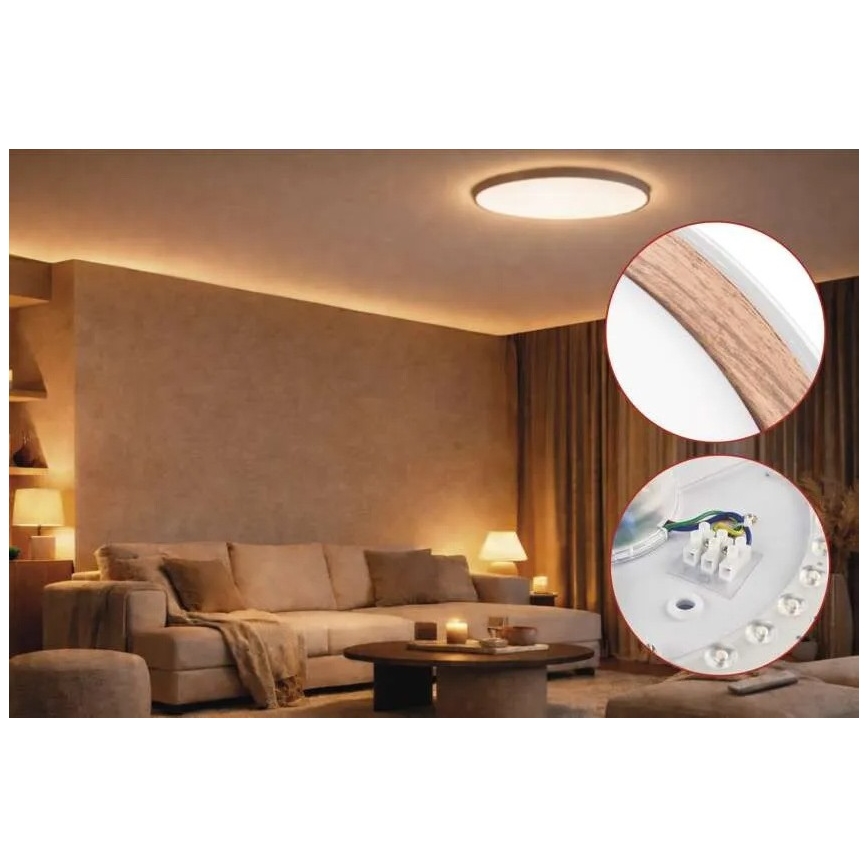Стельовий світильник LED з регулюванням яскравості ILVI LED/30W/230V 2700-6500K діаметр 40 см білий/бежевий + пульт дистанційного керування