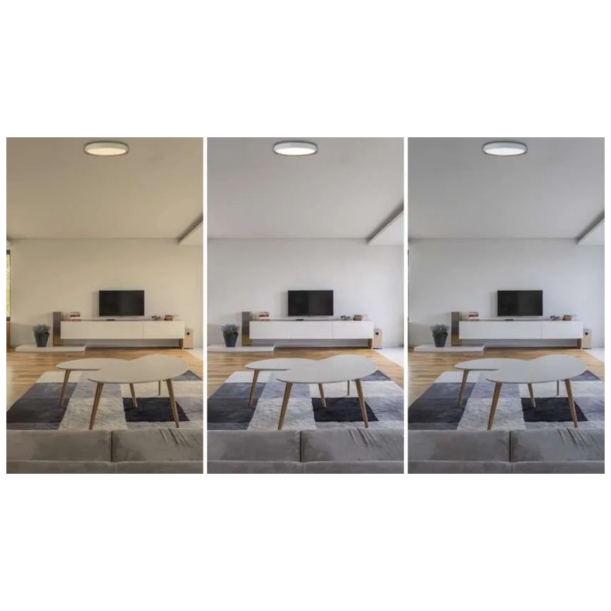 Стельовий світильник LED з регулюванням яскравості ILVI LED/30W/230V 2700-6500K діаметр 40 см білий/бежевий + пульт дистанційного керування