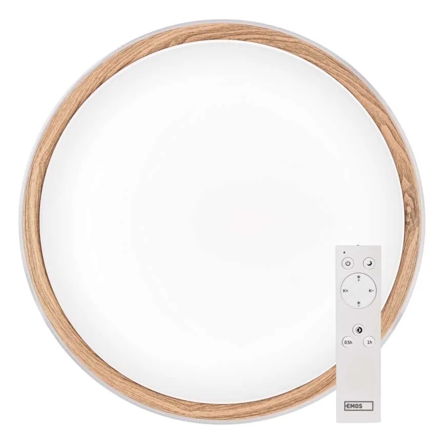 Стельовий світильник LED з регулюванням яскравості ILVI LED/30W/230V 2700-6500K діаметр 40 см білий/бежевий + пульт дистанційного керування