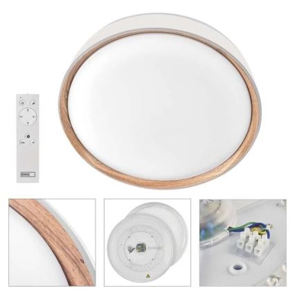 Стельовий світильник LED з регулюванням яскравості ILVI LED/30W/230V 2700-6500K діаметр 40 см білий/бежевий + пульт дистанційного керування