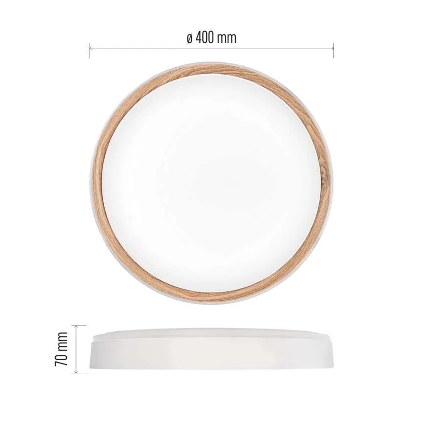 Стельовий світильник LED з регулюванням яскравості ILVI LED/30W/230V 2700-6500K діаметр 40 см білий/бежевий + пульт дистанційного керування