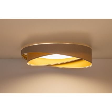 Димований LED стельовий світильник SMART GALAXY MODERN LED/24W/230V 3000-6500K діам. 55 см бежевий/золотистий + дистанційне керування