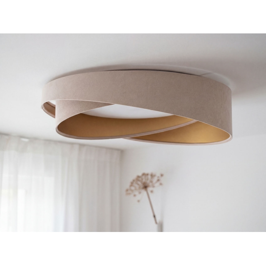 Димований LED стельовий світильник SMART GALAXY MODERN LED/24W/230V 3000-6500K діам. 55 см бежевий/золотистий + дистанційне керування