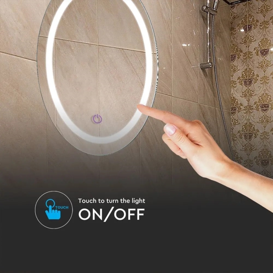 Светодиодное зеркальное зеркало для ванной с подогревом и подсветкой LED/25W/230V IP44 3000K/4000K/6400K