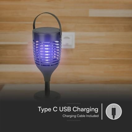 LED Знищувач комах на сонячній батареї 3в1 LED/1,3W/3,7V IP24 20 матовий