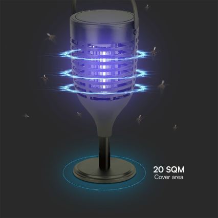 LED Знищувач комах на сонячній батареї 3в1 LED/1,3W/3,7V IP24 20 матовий