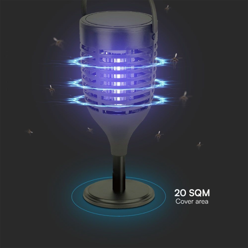 LED Знищувач комах на сонячній батареї 3в1 LED/1,3W/3,7V IP24 20 матовий