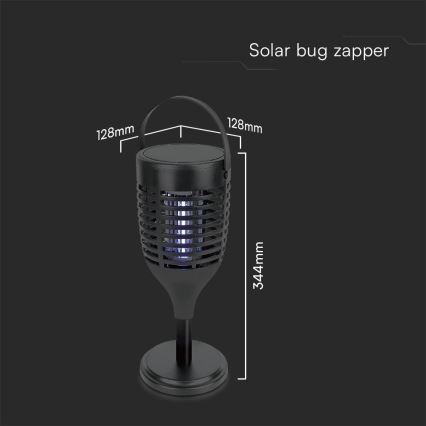 LED Знищувач комах на сонячній батареї 3в1 LED/1,3W/3,7V IP24 20 матовий