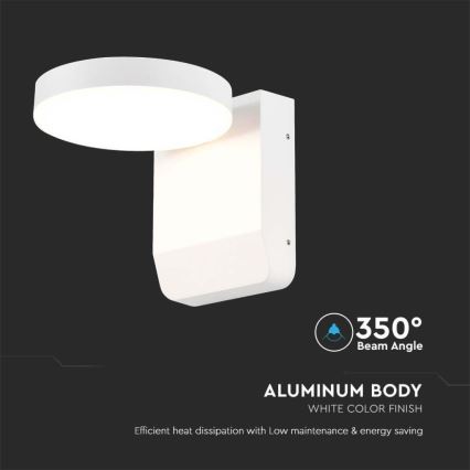 LED Зовнішній настінний гнучкий світильник LED/17W/230V IP65 3000K білий