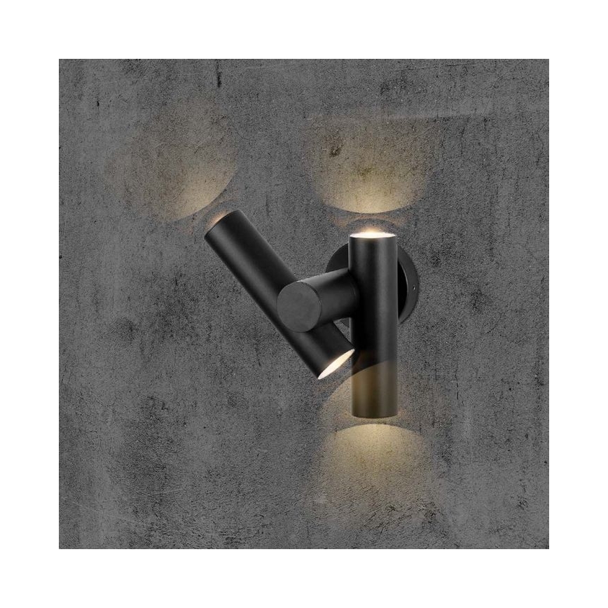 Світильник зовнішній настінний точковий гнучкий LED 2xLED/3W/230V 4000K IP44 чорний