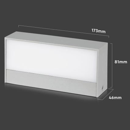 LED Зовнішній настінний світильник LED/9W/230V 6400K IP65