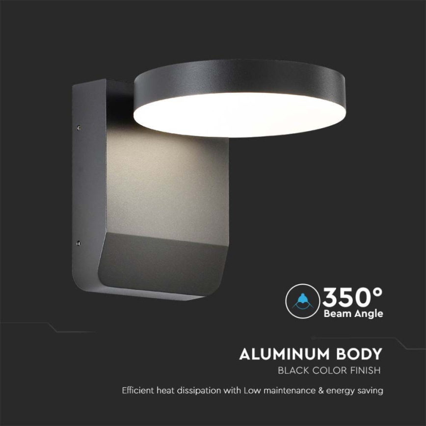 Світлодіодний зовнішній настінний гнучкий світильник LED/17W/230V IP65 4000K чорний