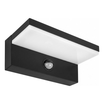 LED зовнішній настінний світильник із датчиком руху NOLA LED/12W/230V IP65 чорний