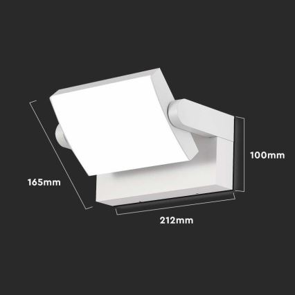 LED Зовнішній настінний світильник LED/17W/230V 4000K IP65 білий