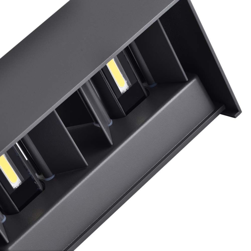 LED зовнішній настінний світильник LED/24 Вт/230 В 4000 К IP65 чорний