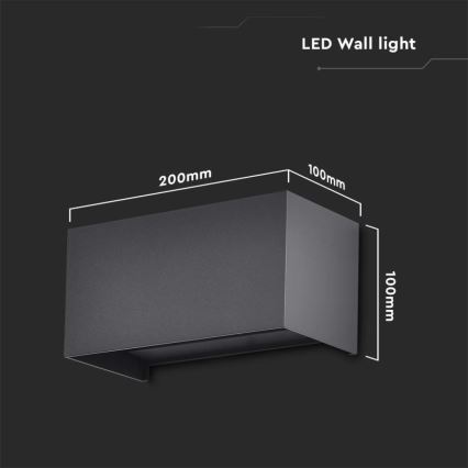 LED зовнішній настінний світильник LED/24W/230V 3000K IP65 чорний