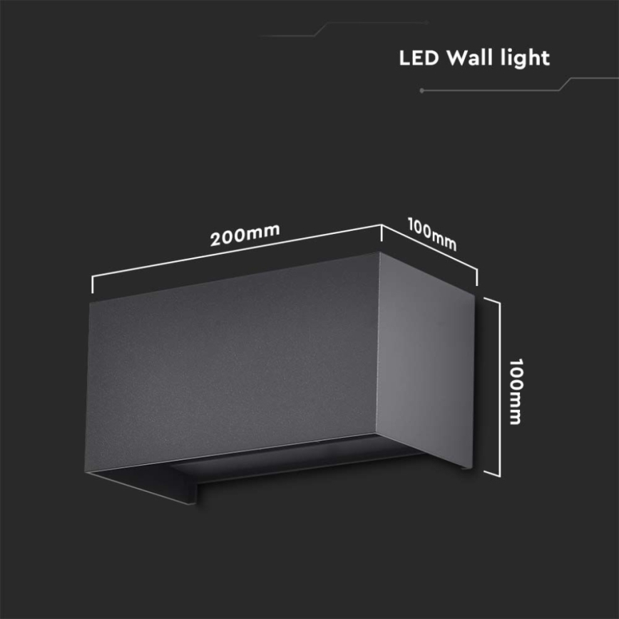 LED зовнішній настінний світильник LED/24W/230V 3000K IP65 чорний