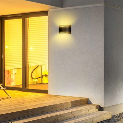 LED зовнішній настінний світильник LED/9W/230V 4000K IP54 чорний