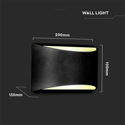 LED зовнішній настінний світильник LED/9W/230V 4000K IP54 чорний