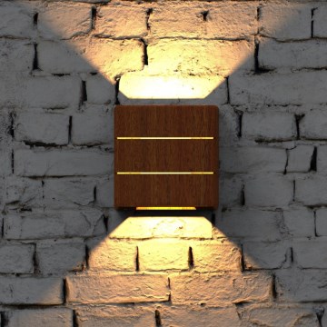 LED зовнішній настінний світильник LUXLINE 6W/230V 3000K IP54, колір горіх