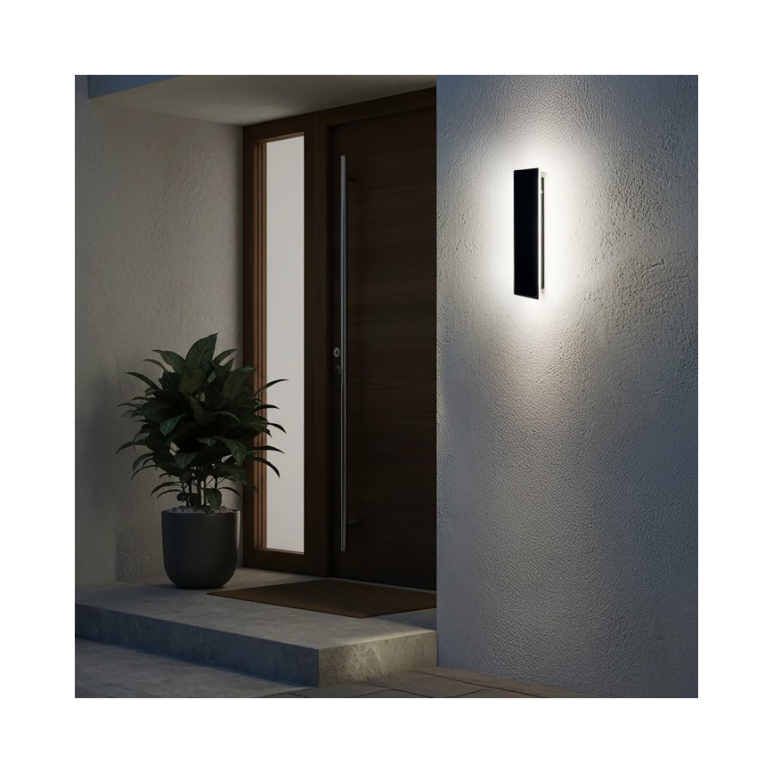 LED зовнішній настінний світильник MIRANA LED/8W/230V 4000K IP44 30 см чорний