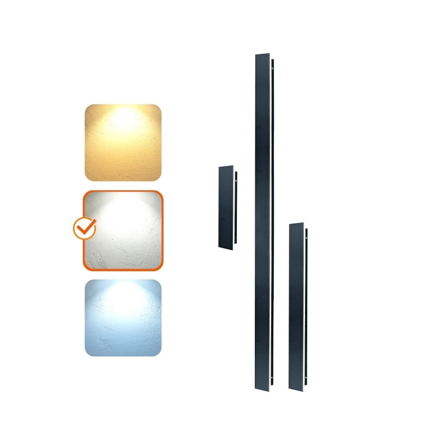LED зовнішній настінний світильник MIRANA LED/8W/230V 4000K IP44 30 см чорний