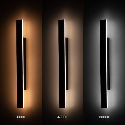 LED зовнішній настінний світильник WOW LED/11 Вт/230 В 3000/4000/6000 К 60 см IP54 чорний