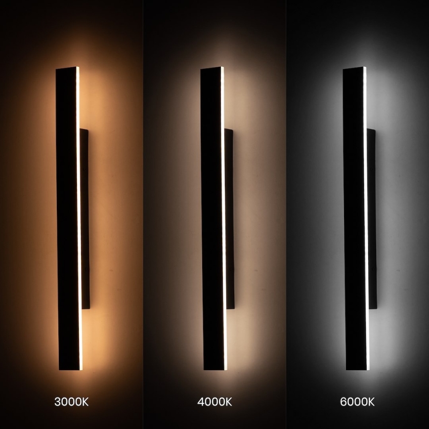 LED зовнішній настінний світильник WOW LED/11 Вт/230 В 3000/4000/6000 К 60 см IP54 чорний