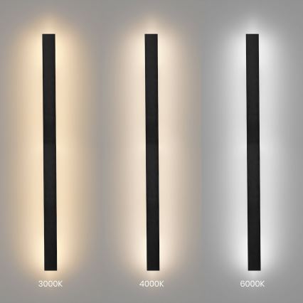 LED зовнішній настінний світильник WOW LED/20W/230V 3000/4000/6000K 120 см IP54 чорний