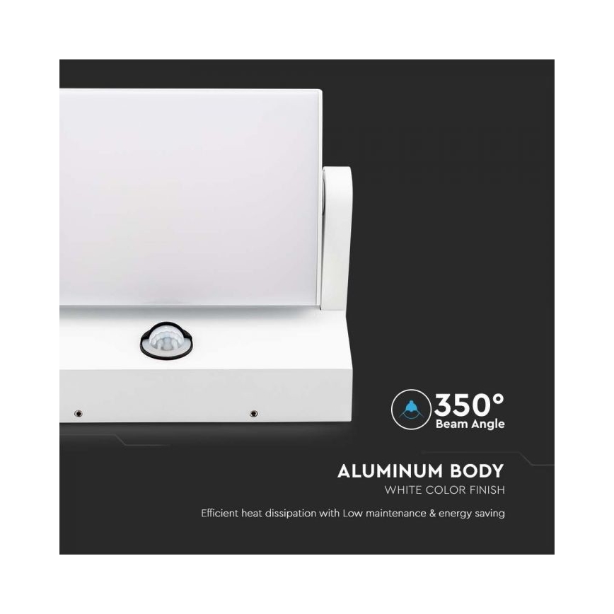 LED Зовнішній настінний світильник з датчиком LED/17W/230V 4000K IP65 білий