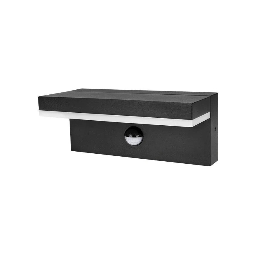 LED зовнішній настінний світильник з датчиком LED/9W/230V 4000K IP44 чорний