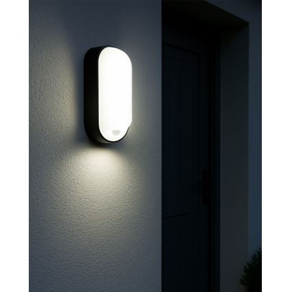 LED димований зовнішній настінний світильник із датчиком руху LED/12/15/18W/230V 3000K/4000K/6500K IP65 чорний/білий