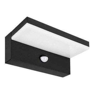 LED зовнішній настінний світильник з датчиком HESTIO LED/9W/230V 4000K IP44 чорний