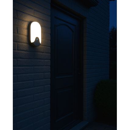 LED зовнішній настінний світильник з датчиком руху LED/18W/230V IP44 антрацит