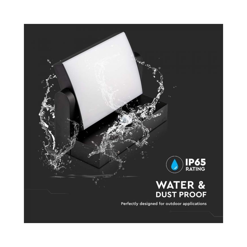 LED Зовнішній настінний світильник із сенсором LED/17W/230V 3000K IP65 чорний