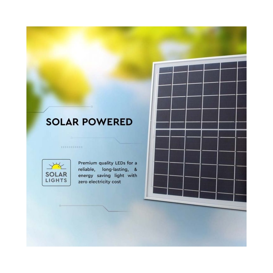 Світлодіодний зовнішній сонячний прожектор LED/12W/3,2V IP65 4000K 5000 mAh + дистанційне керування