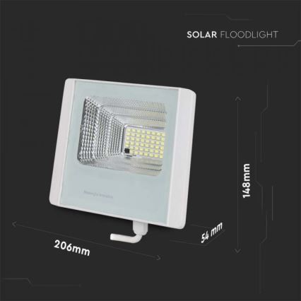 Світлодіодний зовнішній сонячний прожектор LED/12W/3,2V IP65 4000K 5000 mAh + дистанційне керування