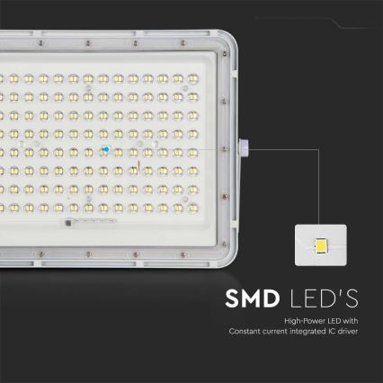LED Зовнішній сонячний прожектор LED/20W/3,2V 4000K білий IP65 + дистанційне керування
