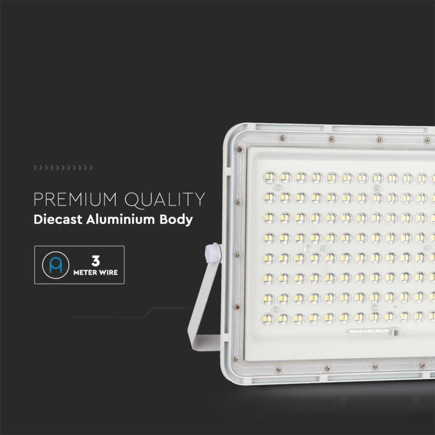 LED Зовнішній сонячний прожектор LED/20W/3,2V 4000K білий IP65 + дистанційне керування