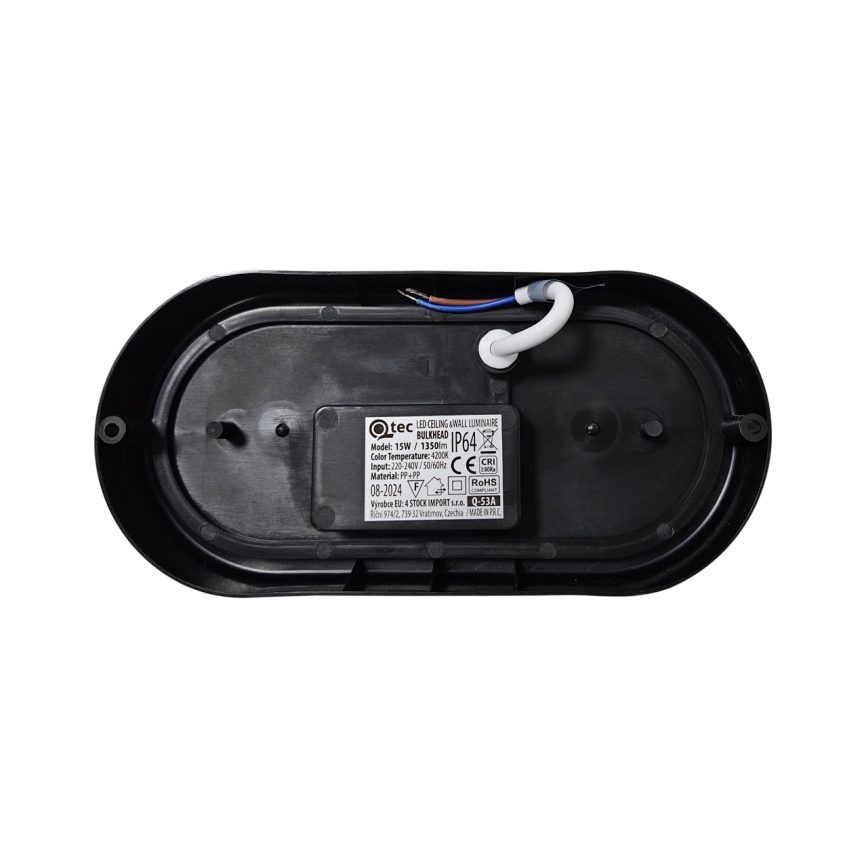 LED зовнішній стельовий світильник LED/8W/230V 4200K IP64 чорний