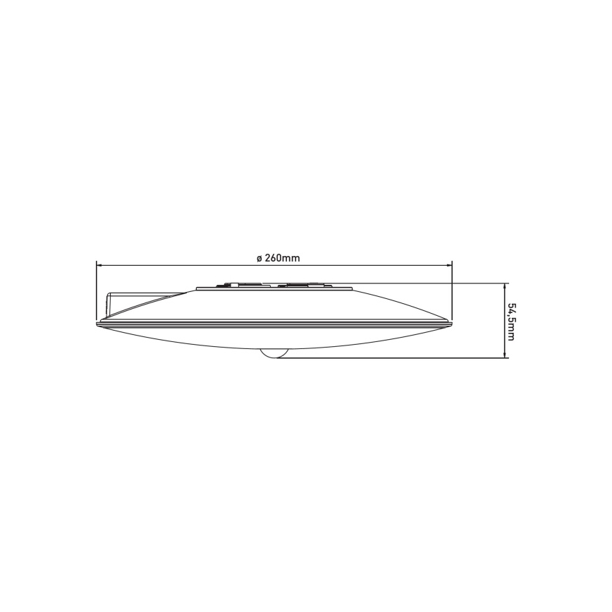 LED зовнішній стельовий світильник VISTA з датчиком, LED/15W/230V, діаметр 26 см, IP54, білий