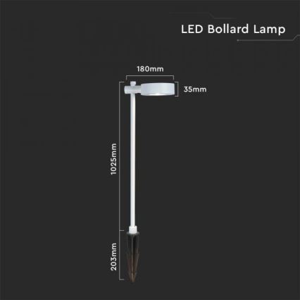 LED зовнішній світильник LED/7W/230V 3000K IP65 білий