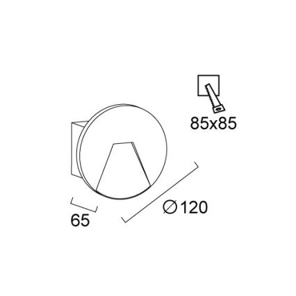 LED зовнішній вбудований світильник SPACE LED/4W/230V IP65 сірий