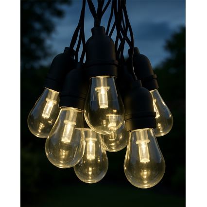 LED Зовнішня декоративна гірлянда 10xLED/0,15W/230V 3,8 m IP44 чорна