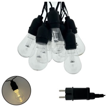 LED Зовнішня декоративна гірлянда 10xLED/0,15W/230V 3,8 m IP44 чорна