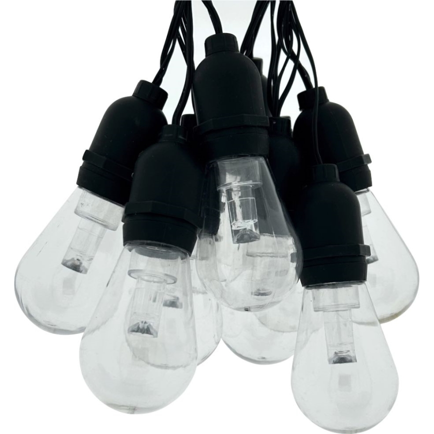 LED Зовнішня декоративна гірлянда 10xLED/0,15W/230V 3,8 m IP44 чорна