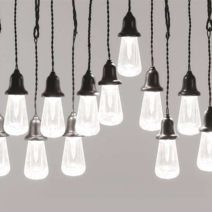 LED зовнішня декоративна гірлянда 16xLED 8,6m IP44 холодна біла